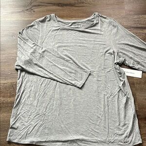 New Calvin Klein Women's Gray long sleeve Top